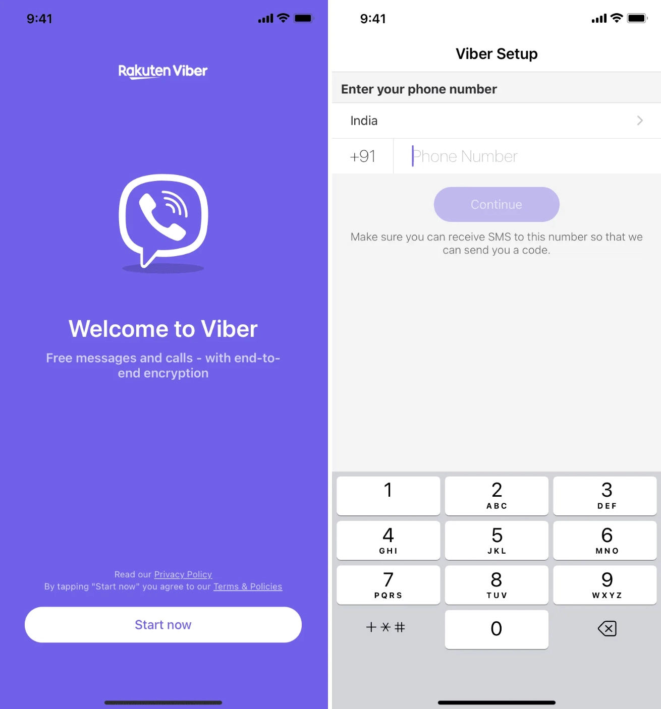 Viber account registration