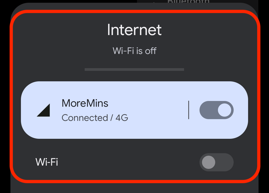 MoreMins eSIM Android Control Center