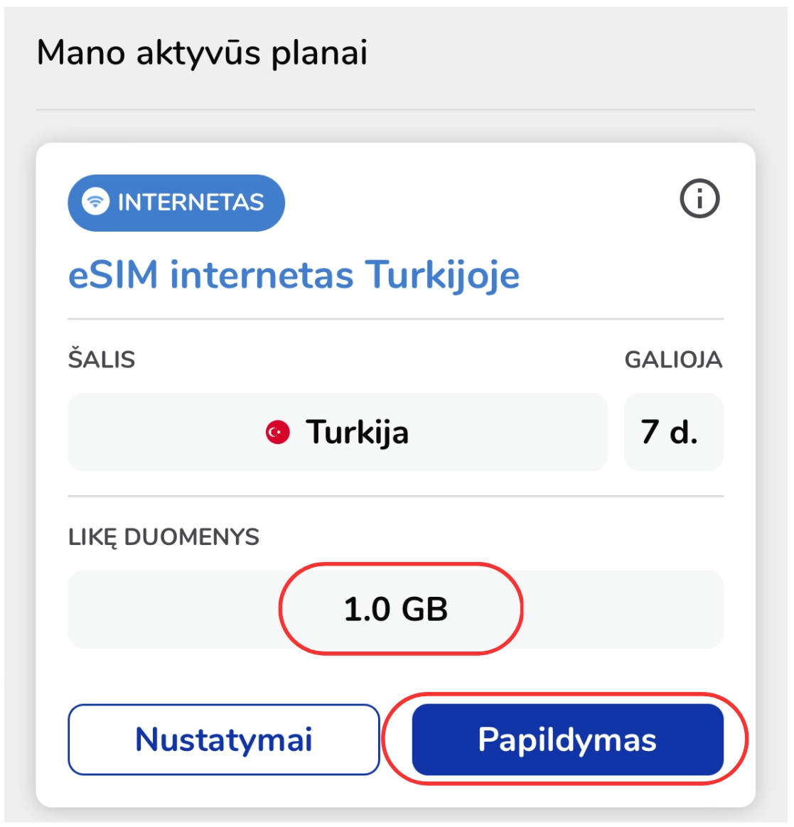 MoreMins eSIM top-up