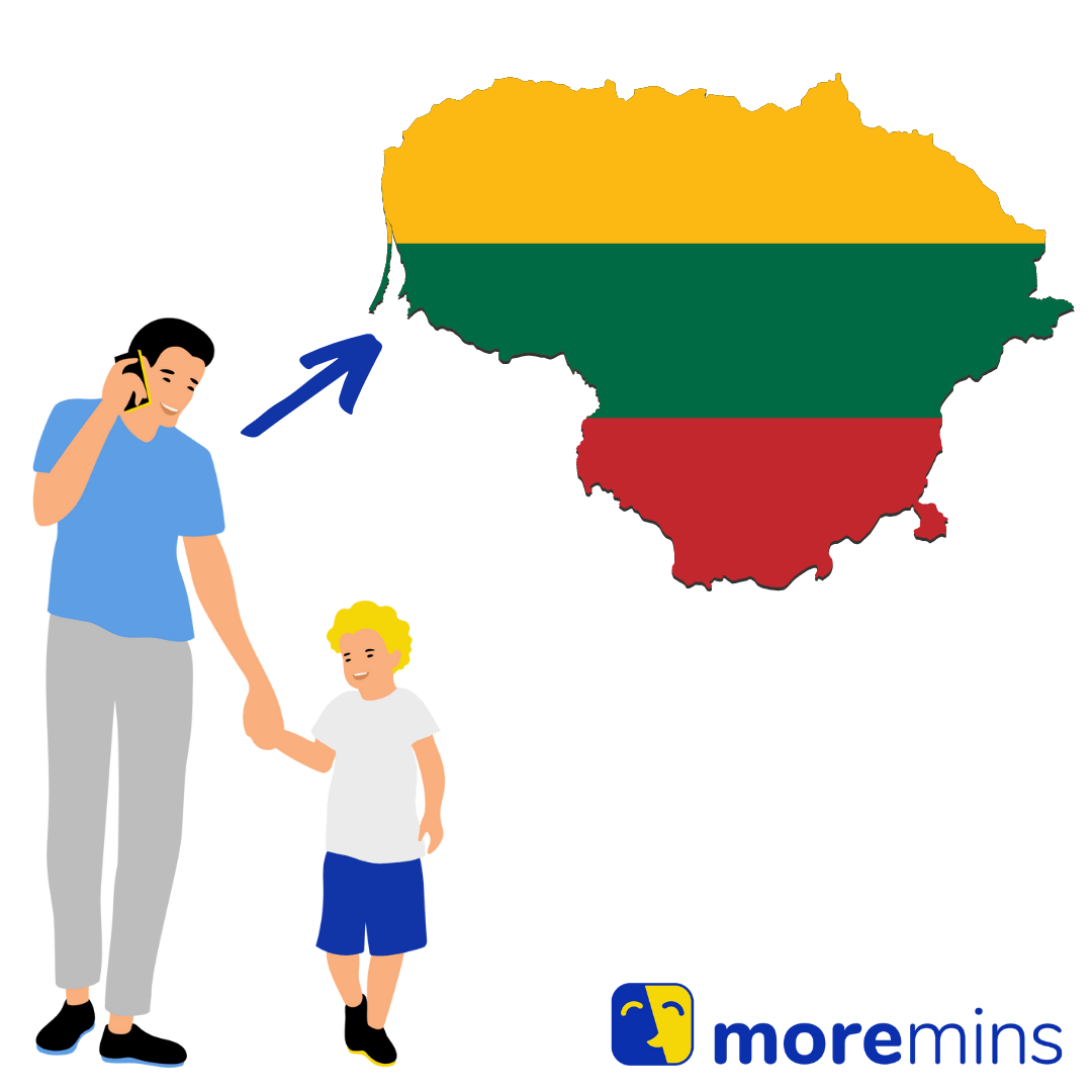 Super cheap calls to Lithuania with MoreMins calling app less than 1 p/min