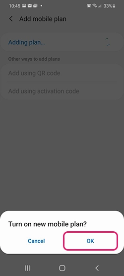 Install eSIM on Samsung Galaxy S21